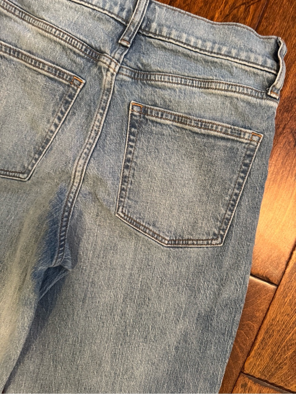 J. Crew wide leg raw hem cropped jeans Sz 24 waist 25 inseam light wash - Picture 7 of 8